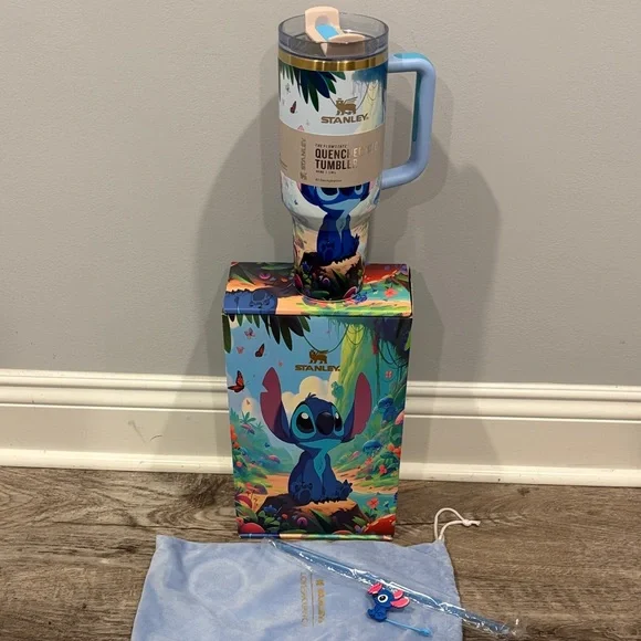 Stanley Light Blue Stitch Travel Mug with Character Art - Picture 3 of 3